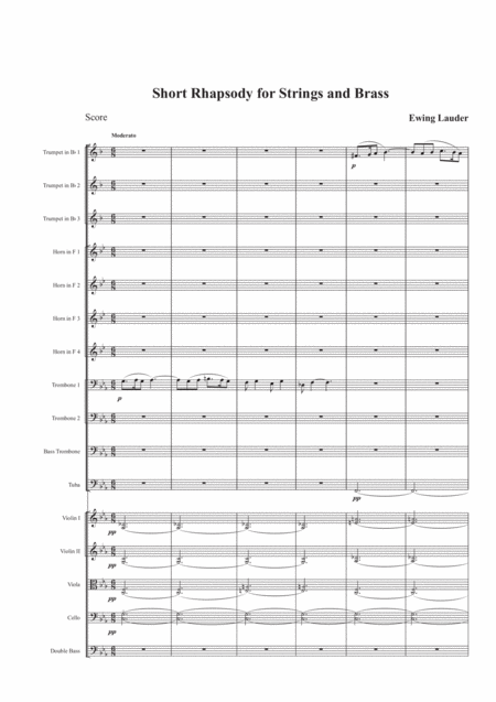 Short Rhapsody For Strings And Brass Sheet Music