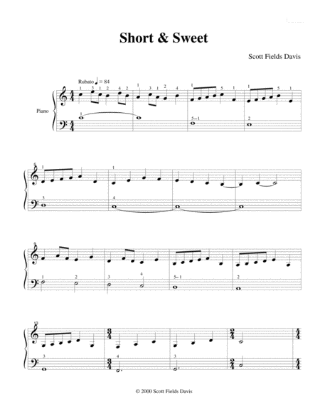 Free Sheet Music Short Sweet