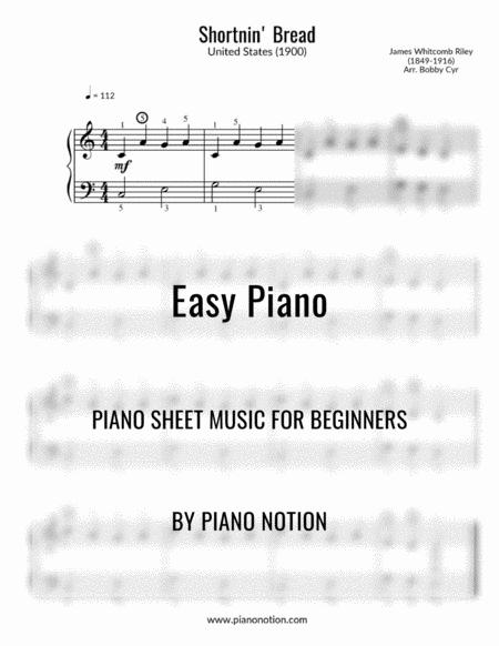 Free Sheet Music Shortnin Bread Easy Piano Solo