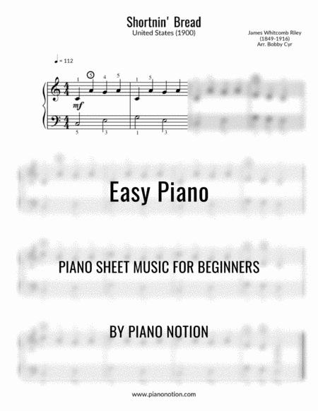 Shortnin Bread Easy Piano Solo Sheet Music