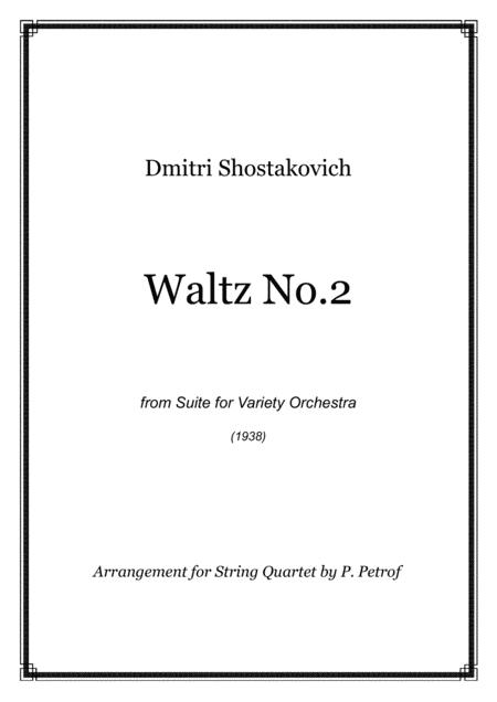 Free Sheet Music Shostakovich Waltz No 2 From Suite For Variety Orchestra String Quartet Score And Parts