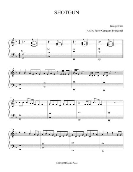 Shotgun Accordion Arrangement Sheet Music