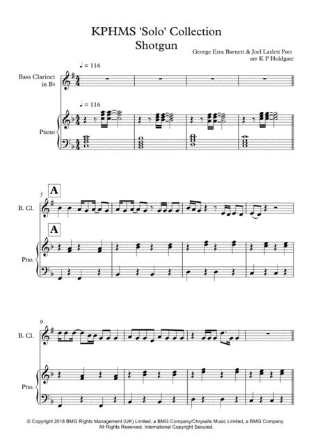 Free Sheet Music Shotgun Solo For Bass Clarinet Piano In F Major