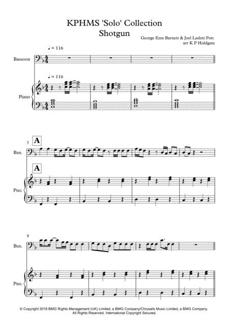 Shotgun Solo For Bassoon Piano In F Major Sheet Music