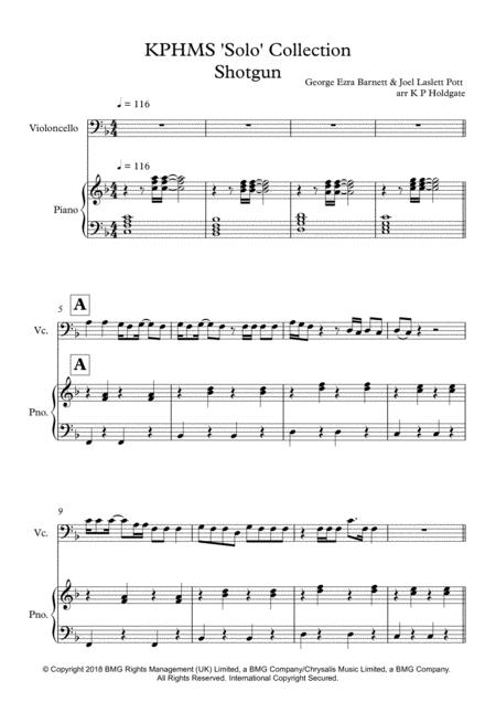 Shotgun Solo For Cello Piano In F Major Sheet Music