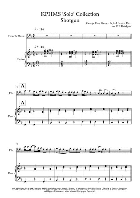 Free Sheet Music Shotgun Solo For Double Bass Piano In F Major