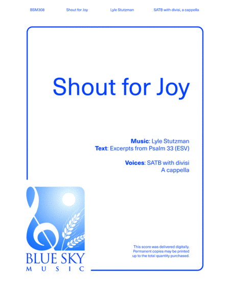 Free Sheet Music Shout For Joy