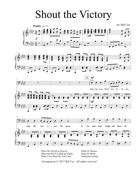 Free Sheet Music Shout The Victory Male Duet