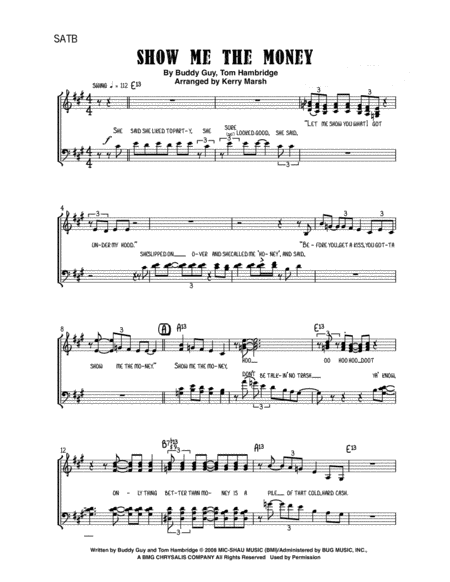 Free Sheet Music Show Me The Money