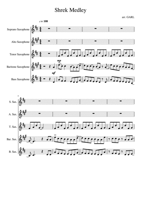 Shrek Medley Sheet Music