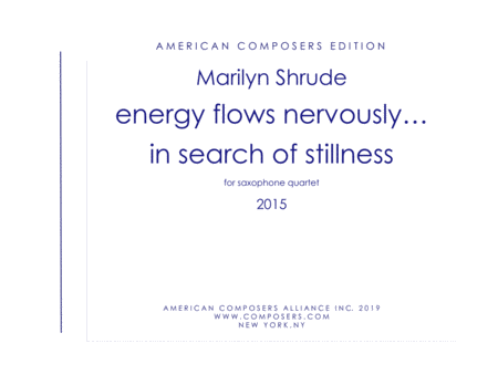 Shrude Energy Flows Nervously In Search Of Stillness Sheet Music