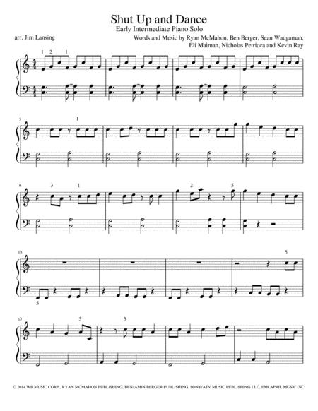 Shut Up And Dance Early Intermediate Piano Solo Sheet Music