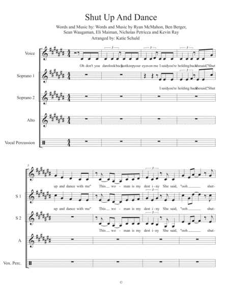 Shut Up And Dance With Me Sheet Music