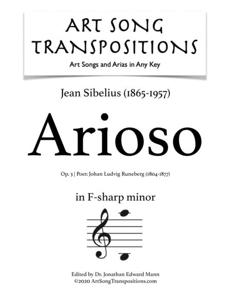 Free Sheet Music Sibelius Arioso Op 3 Transposed To F Sharp Minor