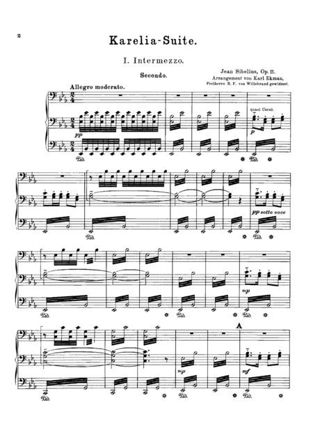 Free Sheet Music Sibelius Karelia Suite For Piano Duet 1 Piano 4 Hands Ps811