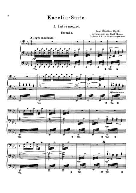 Sibelius Karelia Suite For Piano Duet 1 Piano 4 Hands Ps811 Sheet Music