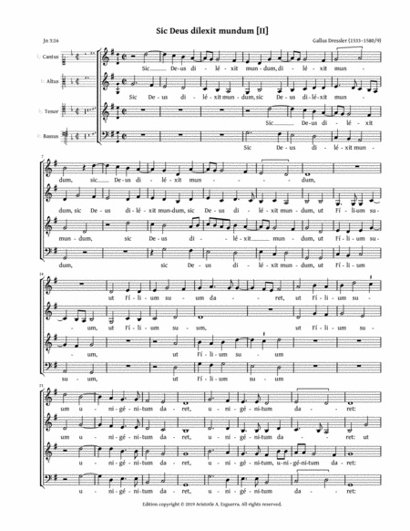 Sic Deus Dilexit Mundum Ii Dressler Sheet Music