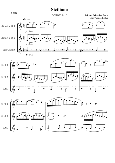 Siciliana For Clarinet Trio Sheet Music