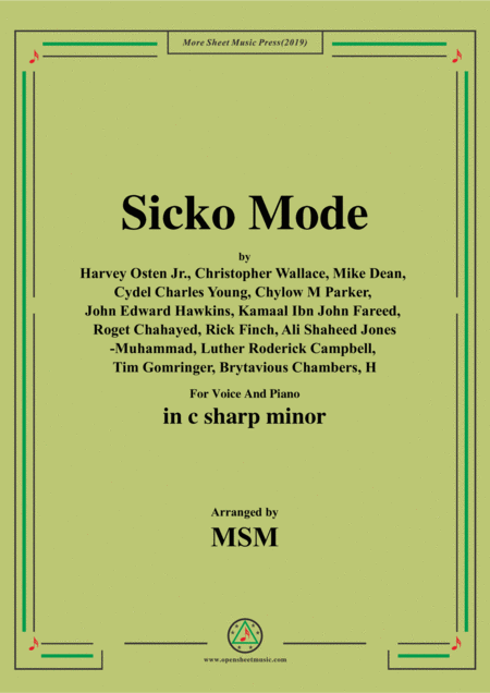 Free Sheet Music Sicko Mode In C Sharp Minor For Voice And Piano