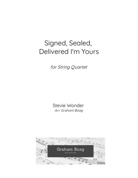 Free Sheet Music Signed Sealed Delivered I M Yours For String Quartet