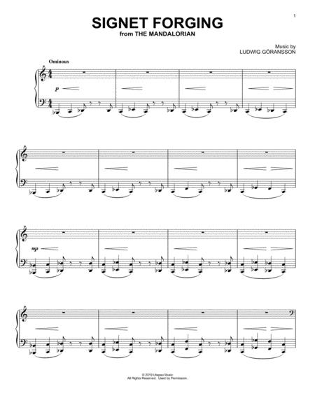 Free Sheet Music Signet Forging From Star Wars The Mandalorian