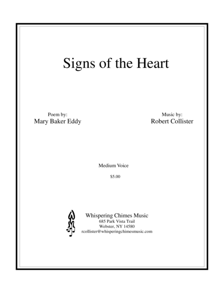 Signs Of The Heart Medium Voice Sheet Music