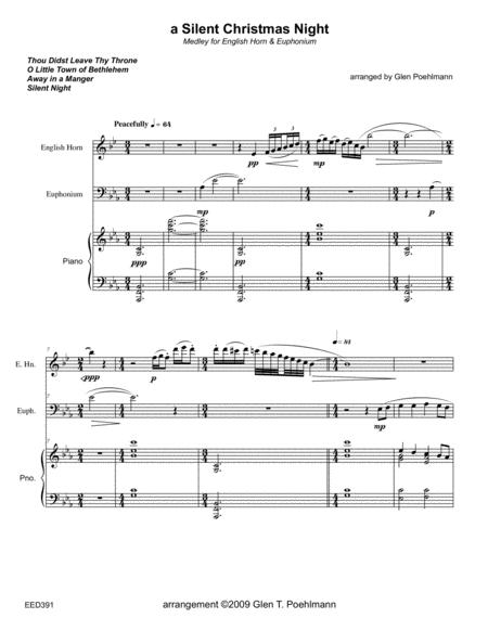 Free Sheet Music Silent Christmas Night Medley English Horn Euphonium With Piano