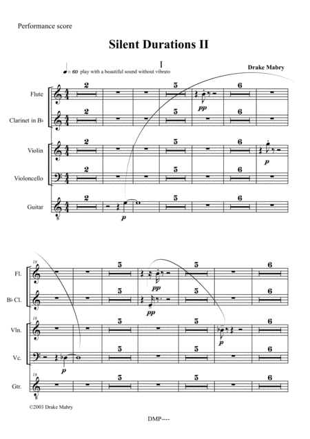 Silent Durations Ii Sheet Music