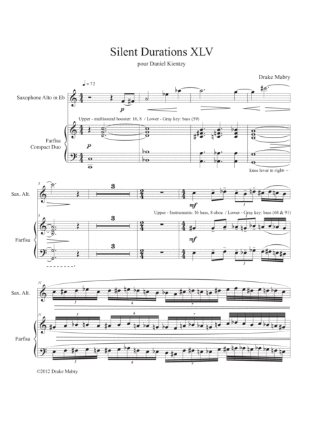 Silent Durations Xlv Sheet Music