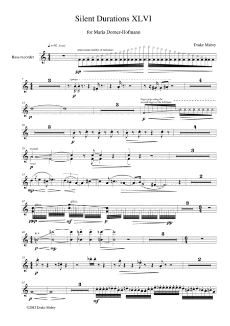 Silent Durations Xlvi Sheet Music