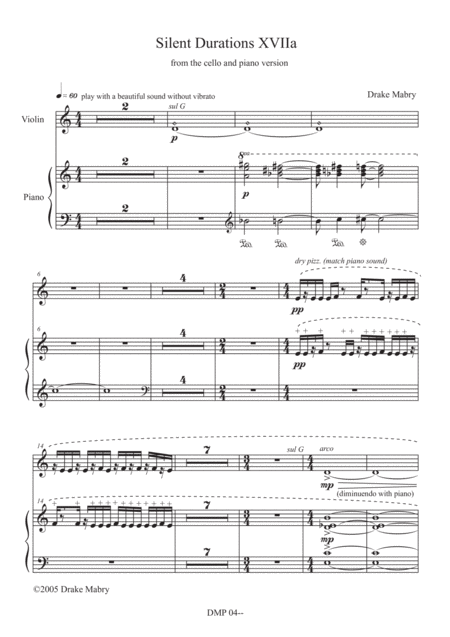 Free Sheet Music Silent Durations Xviia