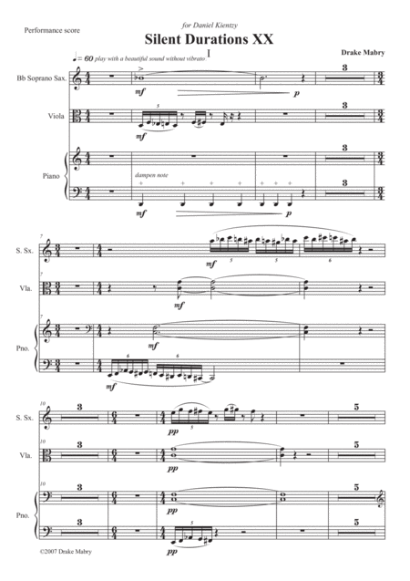 Silent Durations Xx Sheet Music