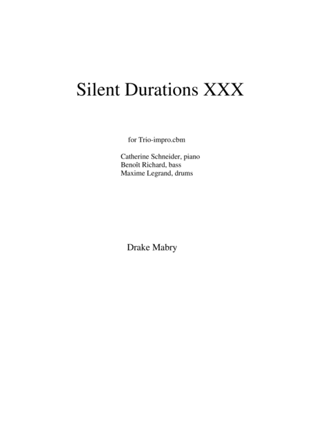 Silent Durations Xxx Sheet Music
