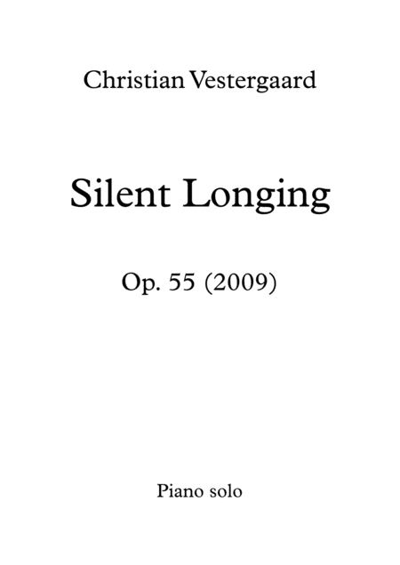 Silent Longing Sheet Music