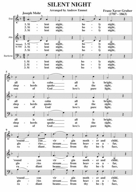 Silent Night A Cappella Sab Sheet Music