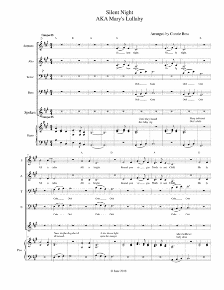 Silent Night Aka Marys Lullaby Sheet Music