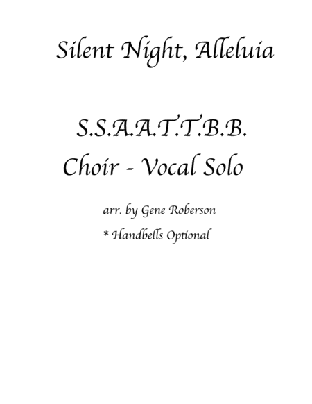Free Sheet Music Silent Night Alleluia For Advanced Choir With Solo