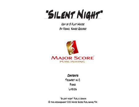 Silent Night C Trumpet Piano Bb Major Sheet Music