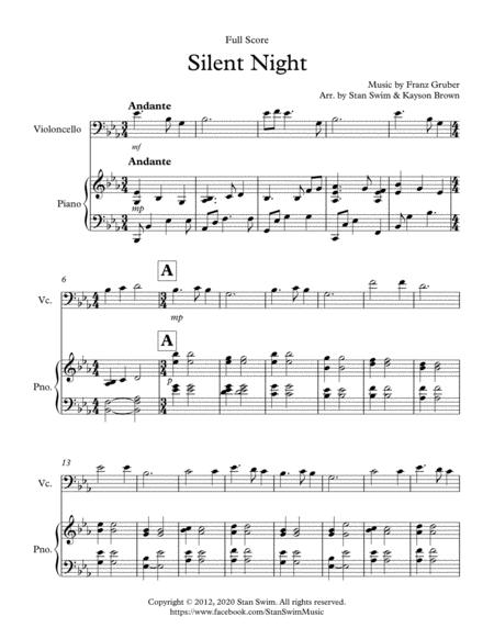 Free Sheet Music Silent Night Cello Piano Duet