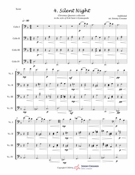 Free Sheet Music Silent Night Cello Quartet Advanced