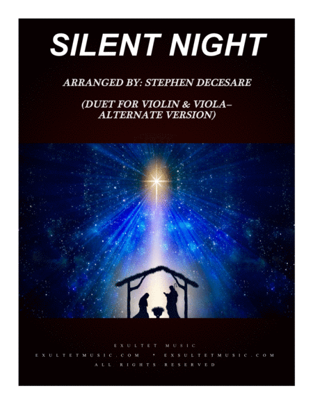 Free Sheet Music Silent Night Duet For Violin And Viola Alternate Version