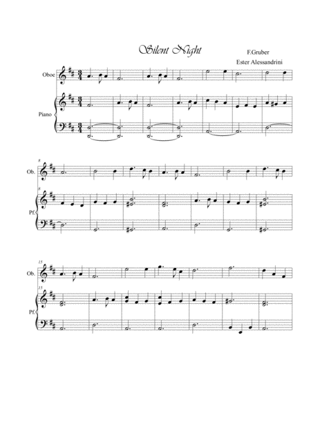 Silent Night Easy Oboe And Piano Sheet Music