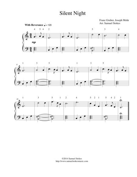 Silent Night Easy Piano Version Sheet Music