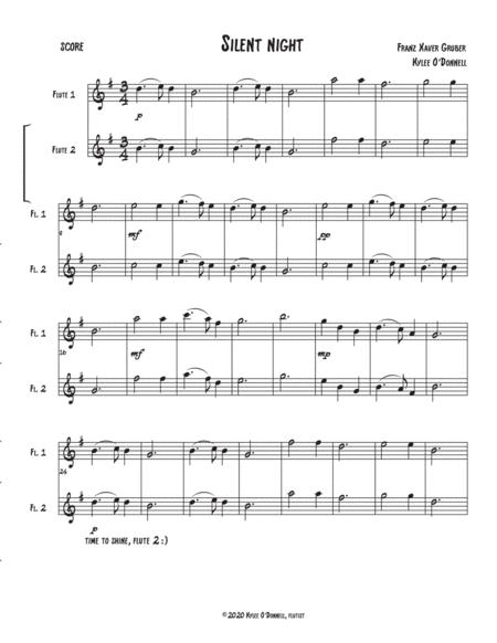 Free Sheet Music Silent Night For 2 Flutes