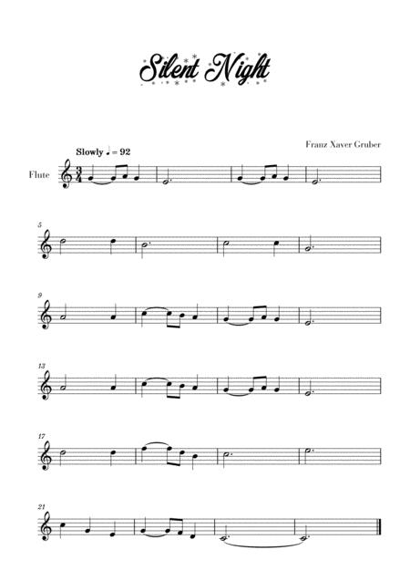 Free Sheet Music Silent Night For Flute