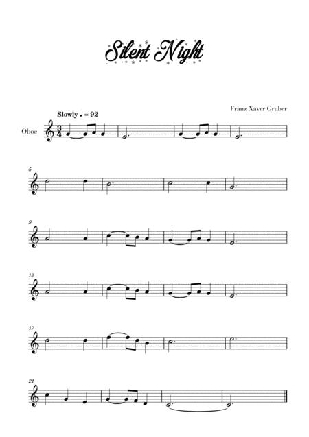 Silent Night For Oboe Sheet Music