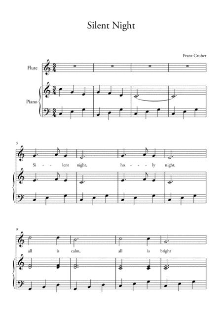 Silent Night For Piano And Flute Easy Sheet Music