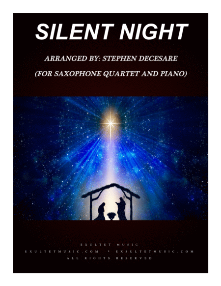 Silent Night For Saxophone Quartet And Piano Sheet Music