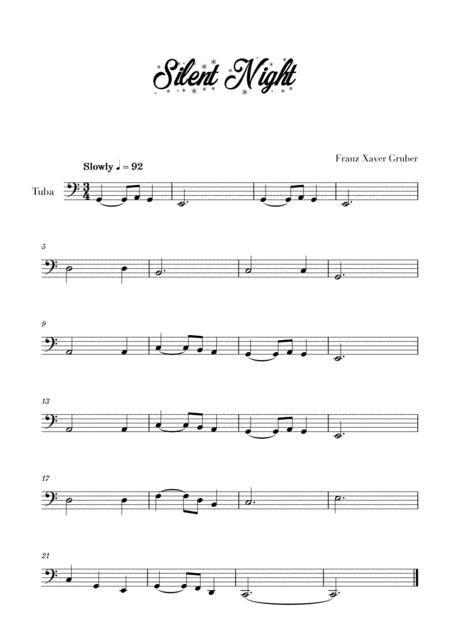 Free Sheet Music Silent Night For Tuba