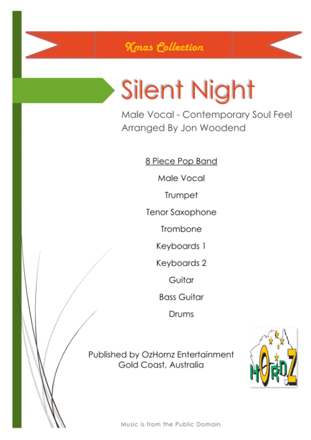 Silent Night Male Vocal 3 Horns 5 Rhythm Sheet Music